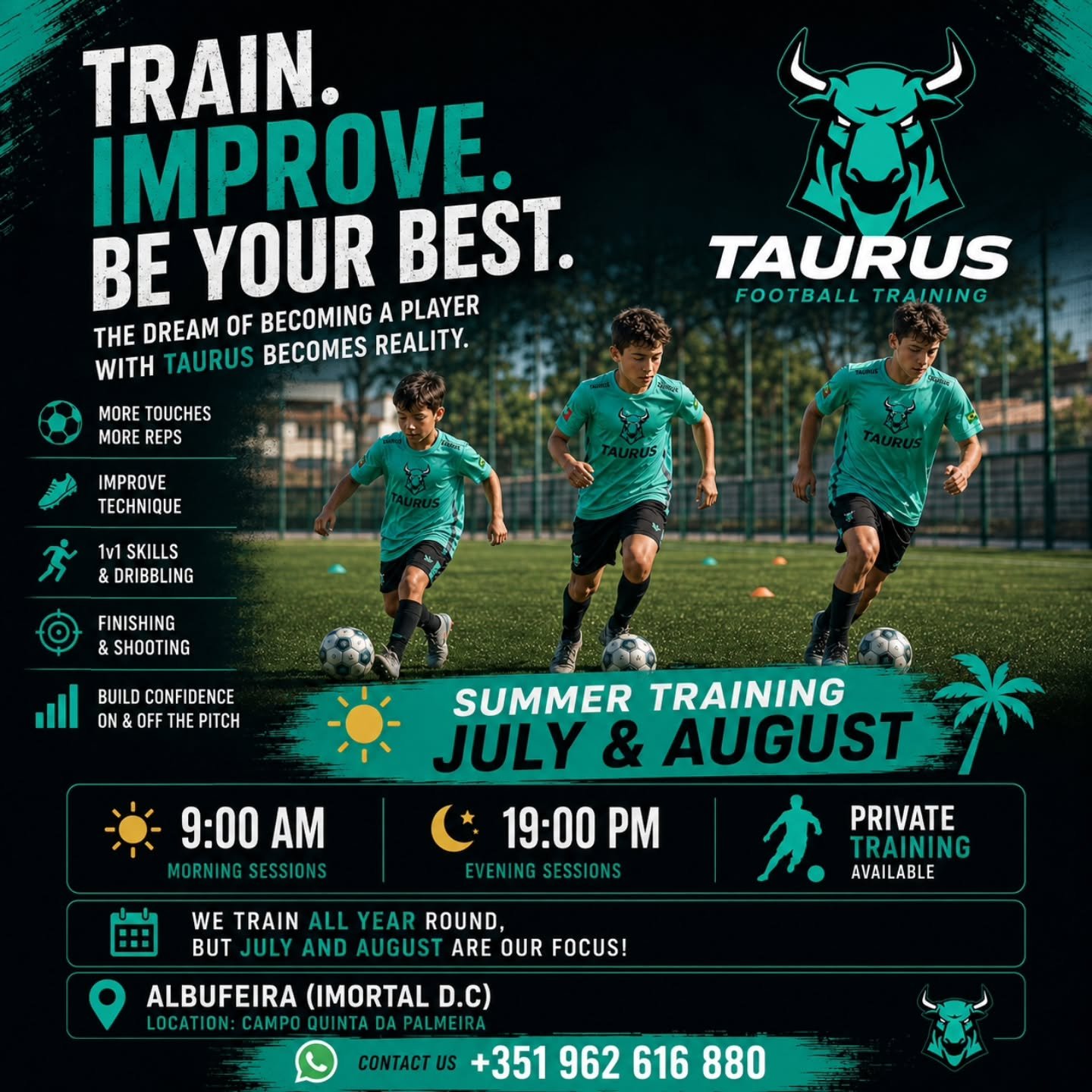 Treino Taurus com exercícios técnicos, drible e finalização