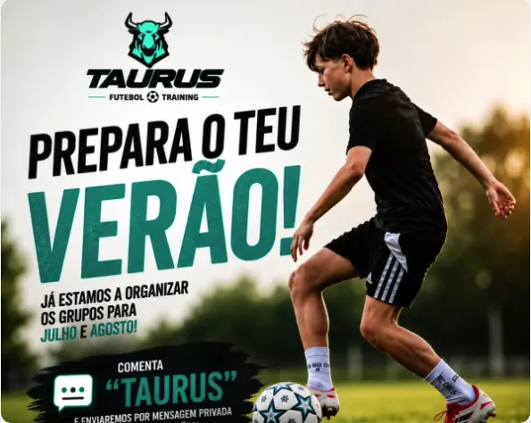 Arte Taurus Prepara o teu verão com jovem atleta a treinar futebol